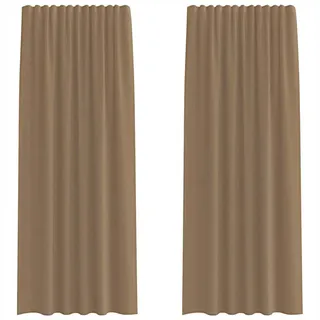 vidaXL Voile Vorhänge Stangentaschen 0 x 500 cm Braun/Bronze 2 Stk.