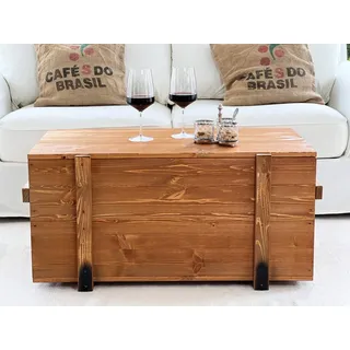 Truhe Couchtisch Holz massiv Wohnzimmertisch Truhentisch Kiste vintage shabby M
