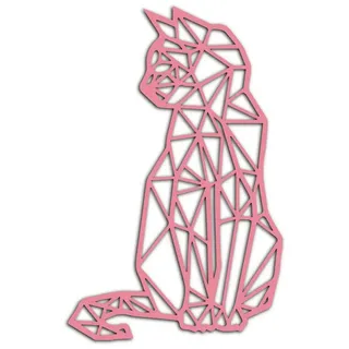 Namofactur Wandtattoo Polygon Katze XXL Wandtattoo rosa