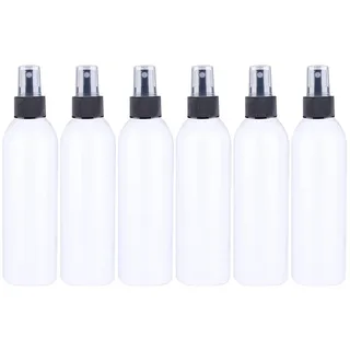 Asudaro 6×250ml Sprühflasche Leer Feinen Nebel Sprühflasche Reise Plastik Parfümzerstäuber Nachfüllbare Sprühflasche-Zerstäuber Flaschen Kosmetikbehälter Lotionsflasche Weiß + Schwarz