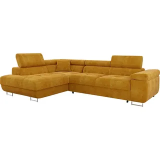 Mirjan24 Eckcouch 5-Sitzer Textil Gelb