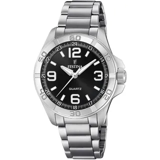 Festina Herrenuhr Analog aus Edelstahl 316l Silberfarben