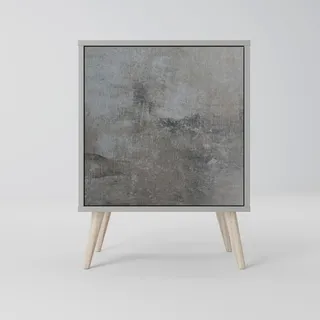 SpaceRebels Sideboard, Grau, Buchenholz, Beton Optik, 1 Fächer, Rechteckig, 57.5x77.5x42 cm, Wohnzimmer, Kommoden & Sideboards, Sideboards