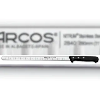 Arcos Serie Universal - Lachsmesser Fischmesser - Klinge Nitrum Edelstahl 290 mm - HandGriff Polyoxymethylen (POM) Farbe Schwarz