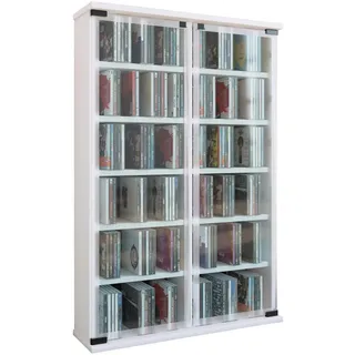 VCM CD-Regal 60 x 18 x 92 cm Weiß