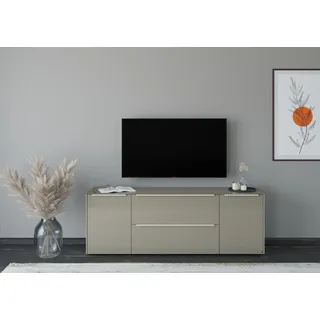 Set One by Musterring Reno Lowboard 182 cm Grau/Glas Holzwerkstoff