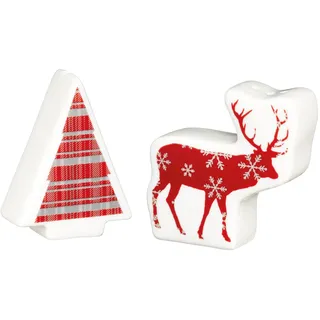 KitchenCraft "We Love Weihnachten Lustige Salz- und Pfefferstreuer, Multi/Farbe
