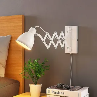 Lindby ausziehbare Wandlampe, Wandleuchte Scherenarm, Nachttischlampe Wand, 1x E