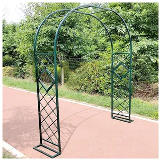 Schwer Rosenbogen Verzinkt Gartenbogen Metall Stabil Torbogen Für Kletterpflanzen Freistehend Pflanzen Rankhilfe Rankgitter Rosengestell Rankbogen 140x230cm 240x230cm 280x230cm ( Color : Grün , Size :