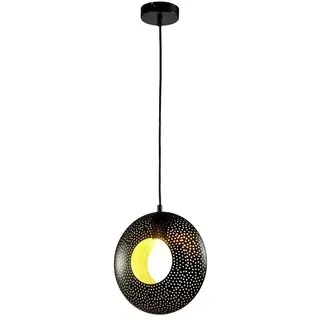 LQWELL LED Pendelleuchte Schwarz Rund, E27 Hängelampe Hängeleuchte Retro, Kronleuchter Anhänger Vertigo Lampe, Höhenverstellbare, für Esszimmer Cafés Studio Bartheke Schlafzimmer Dekor schwarz