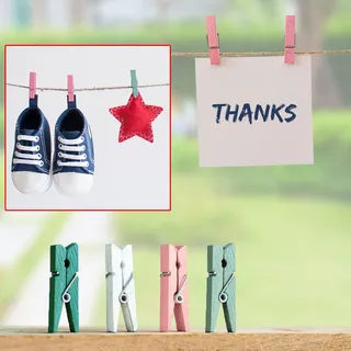 Mini-Klammern aus Holz - 40 Stück in 4 Pastell-Farben - Zum Befestigen von Fotos Notizen Geschenken & Verschliessen von Tüten - 2,5cm