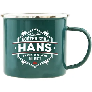 Hti-Living Echter Kerl Emaille Becher 0,5 l Schwarz