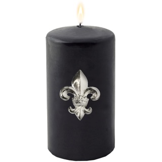 EDZARD 4er-Set Kerzenpins Lilie, Kerzenstecker für Stumpenkerzen, Stecker aus vernickeltem Aluminium mit Silber-Optik, Höhe 6,5 cm