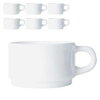 Luminarc Kaffeetassen Cylindrique ARC G2724, 140ml, Opalglas, weiß, 6 Stück