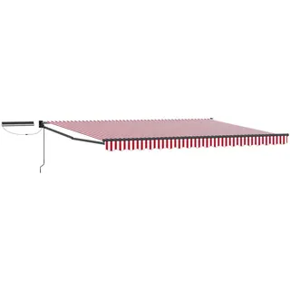 vidaXL Elektrische ausziehbare Markise 5 x 3 m rot/weiß/antrazit