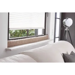 Schurwoll-Zugluftstopper für Fenster 100 cm, Hellbraun