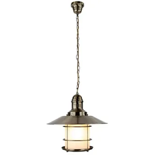 Licht-Erlebnisse Pendelleuchte SUDAN, ohne Leuchtmittel, Hängeleuchte Messing Echtglas Bronze Jugendstil Pendellampe Lampe braun