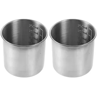 HEMOTON Edelstahl Messbecher Klein 250Ml Mit Skala Grifflose Küchenhelfer Für Präzises Abmessen Von Flüssigkeiten Und Reis Stapelbar Und Spülmaschinenfest Für Kochen Und Backen