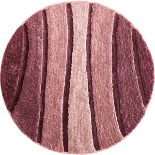 REDBEST Badematte Badematte "Louisville", Höhe 20 mm, rund, Streifen/Hoch- Tiefstruktur rosa rund | 90 cm x 90 cm x 20 mm