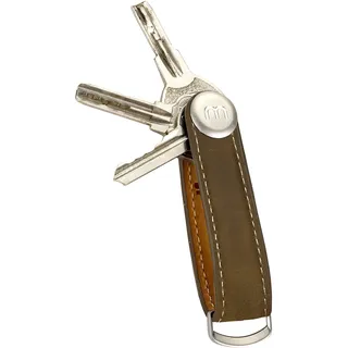Premium Leder Herren Schlüsselhalter Smart Key Organizer Luxus Schlüssel Etui Holder Schlüsselanhänger Schlüsselbund Ring Fächer Schlüsseltasche Halter Schlüsselkette Accessoire (Vintage braun)