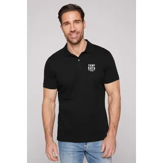 Camp David Poloshirt mit kleiner Logo-Stickerei auf Brusthöhe schwarz L