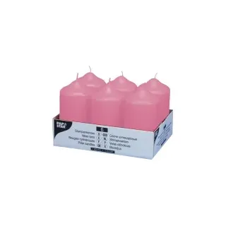 Papstar Stumpenkerze 11,5 x 6 cm 6 St. altrosa