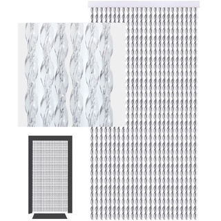 DEFACTO Türvorhang 100 x 200 cm – Faden-Glitzer-Hängevorhang für Türen – Christall PVC-Vorhänge, PVC-Streifen, glitzernder Glanz – hergestellt in Italien - Tranparent
