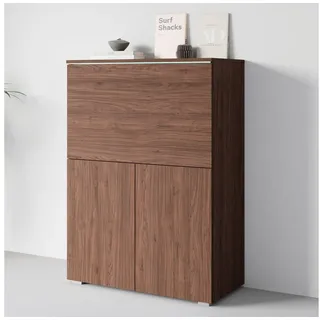 Home affaire PC-Schrank Vera, Sekretär, Home-Office-Schreibtisch mit LED-Beleuchtung (1 St), Multifunktional mit Stauraum, klappbare Tischfläche, LED, B 90 cm grün