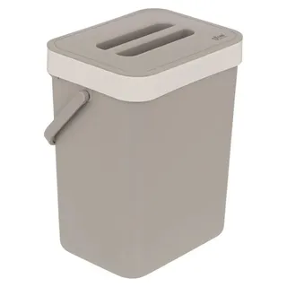 Gft-Abfalleimer fur Arbeitsplatte - oder auf Kuchenschrank - 5L - beige - abschliesbar - 24 x 19 x 1 - Beige