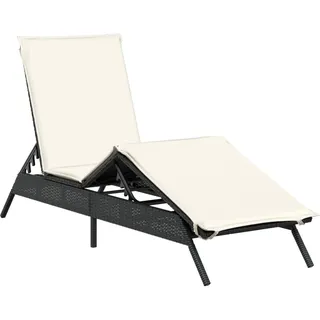 vidaXL Sonnenliege 200 x 58 x 85 cm Schwarz