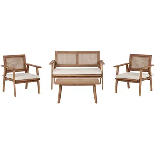 Beliani 4-Sitzer Loungeset hellbraun/beige