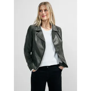Bikerjacke CECIL Gr. M (40), grün (strong khaki) Damen Jacken Kurze mit asymmetrichem Reißverschluss