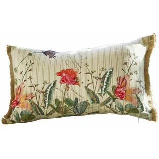 Loberon Kissenhülle Floriania, aufwendig Bestickt, erhabene Textur, ländlicher Charme, Kissenbezug, Wohn-Accessoire, Baumwolle, Acryl, Jute, bunt