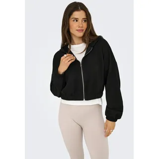 Only Kapuzensweatshirt ONLSCARLETT LS ELASTIC ZIP HOOD SWT NOOS schwarz XS (34)