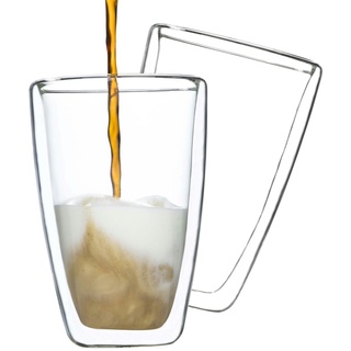Haushalt International Latte Macchiato Glas doppelwandig 400ml 2er Set 13401