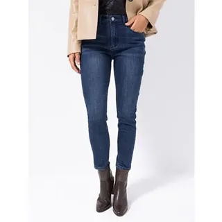 VIA MILANO Thermo-Jeans 5-Pocket-Style 1/1-Länge Stickerei
