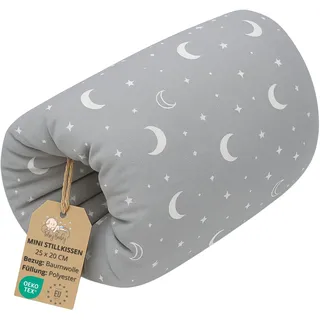 Stillkissen klein Stillmuff Ø20cm – Ministillkissen Baby Arm-Stillkissen Arm Kissen für unterwegs Reisestillkissen Baumwolle Monde