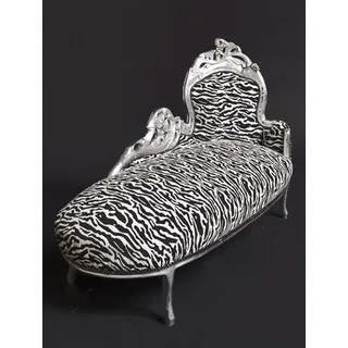 Barock Chaiselongue "King" Zebra/Silber