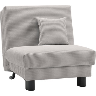 Sessel ELL + "Enny" Gr. Cord, Gel-Sandwichpolster, Sitzhöhe 45 cm, B/H/T: 85 cm x 90 cm x 100 cm, grau (hellgrau) Einzelsessel Schlafsessel