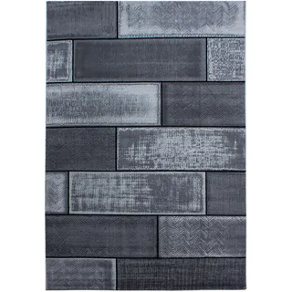KURZFLORTEPPICH INN, in Steinoptik, Schwarz, 120 x 170 cm