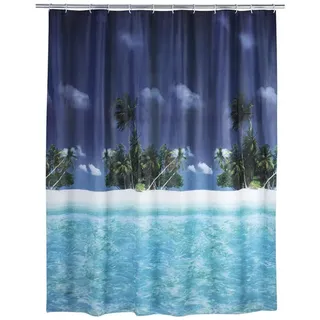 Wenko Duschvorhang Palmenstrand 180 x 200 cm mehrfarbig