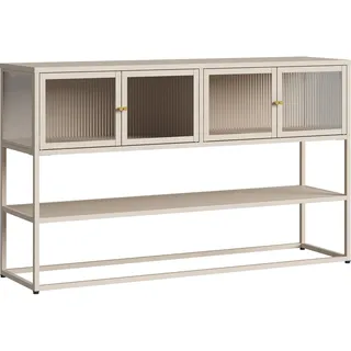 [en.casa] Sideboard Säkylä 150 x 90 x 38 cm Kamelfarben / Beige