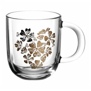 LEONARDO Tasse EMOZIONE Blumenherz 300 ml, Glas bunt
