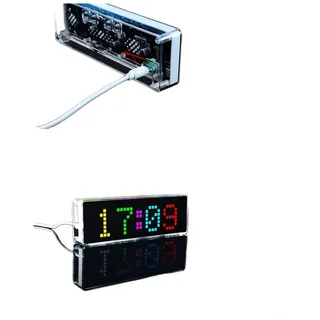 Weißer Elektronischer RGB LED Wecker Mit Projektion Als Radiowecker Mit Stromkabel, Ausgestattet Mit 256 LEDs Und 16 Musik-Rhythmusmodi, Transparentes Gehäuse, USB-versorgt Für Technik Fans