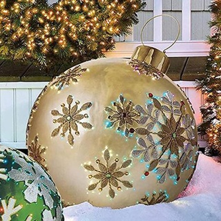 Weihnachtsdekorationen Weihnachten Aufblasbar Ball, Weihnachtskugel aus PVC, Aufblasbarer Ball, Christbaumkugel Weihnachtskugel Personalisiert Baumschmuck 60cm Weihnachtskugeln (L)