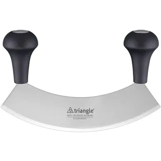 triangle Wiegemesser 23 cm - Kräutermesser Edelstahl, Made in Germany | Einscheidig, handgeschärft, gehärteter Edelstahl – ideal für Kräuter, Knoblauch, Nüsse & Pizza
