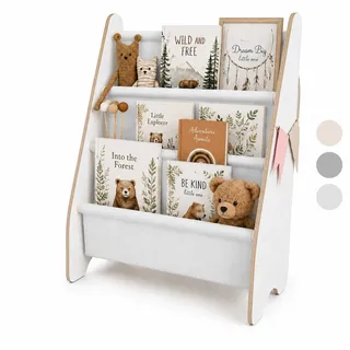 MAMOI® Bücherregal für Kinder, Bücherkiste für kinderzimmer, Book Shelf, Buchregal, Wandregal kinderregal, Kinderbücherregal, Bücherbank aus Holz, Kindermöbel für kleines Kind