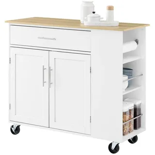 SoBuy Kücheninsel mit 1 Schublade Weiß 99x40x85cm Modern