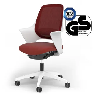 Ergotopia Bürostuhl WellBack ergonomischer Schreibtischstuhl mit Synchronmechanik rot