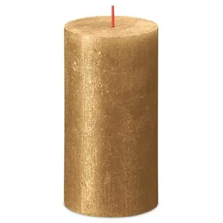Stumpenkerze Rustik Shimmer 8cm Ø 6,8cm Gold